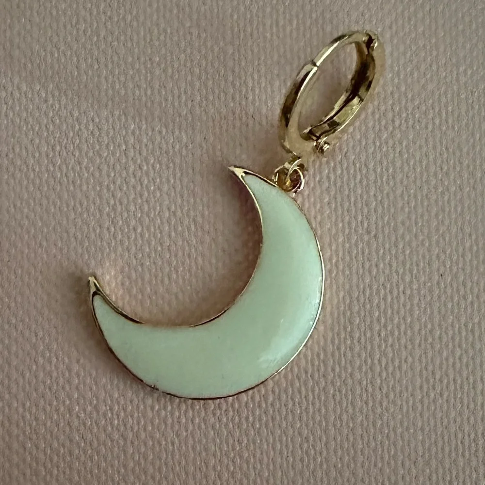 Mix and match fashion Moon + Star gold plated enamel earrings piercings